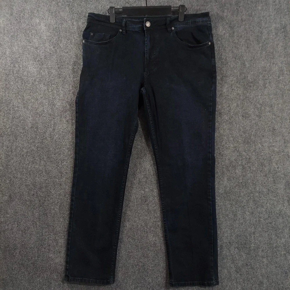 Buffalo David Bitton Jackson-X Jeans Mens Fits 36x31 Blue Dark Straight Denim